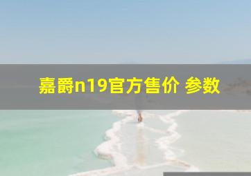 嘉爵n19官方售价 参数